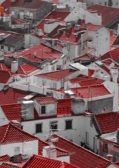 Terracotta rooftops of the Alfama district, Lisbon